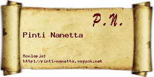 Pinti Nanetta névjegykártya